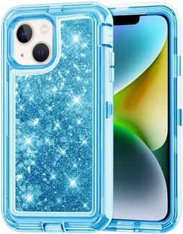 Entronix - iPhone 13 Case - Liquid Glitter with Triple-Layer Heavy Duty Protection - Rose