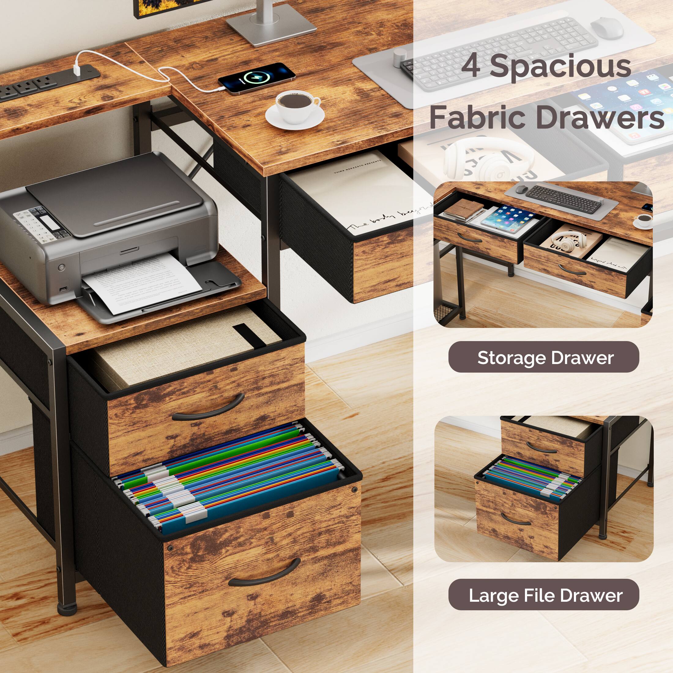 4 Spacious Fabric Drawers

Storage Drawer

Large File Drawer