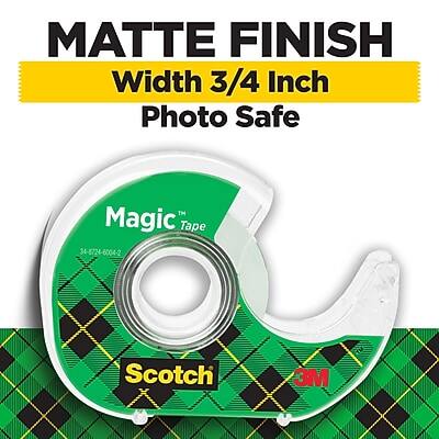 MATTE FINISH  
Width 3/4 Inch  
Photo Safe  

Magic Tape  
Scotch 3M  
34-8724  
6004-2