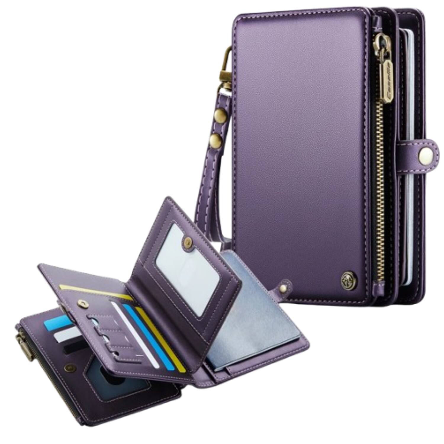 Front. Stock Preferred - Passport Holder Wallet Case for Men & Women – Purple - Purple.