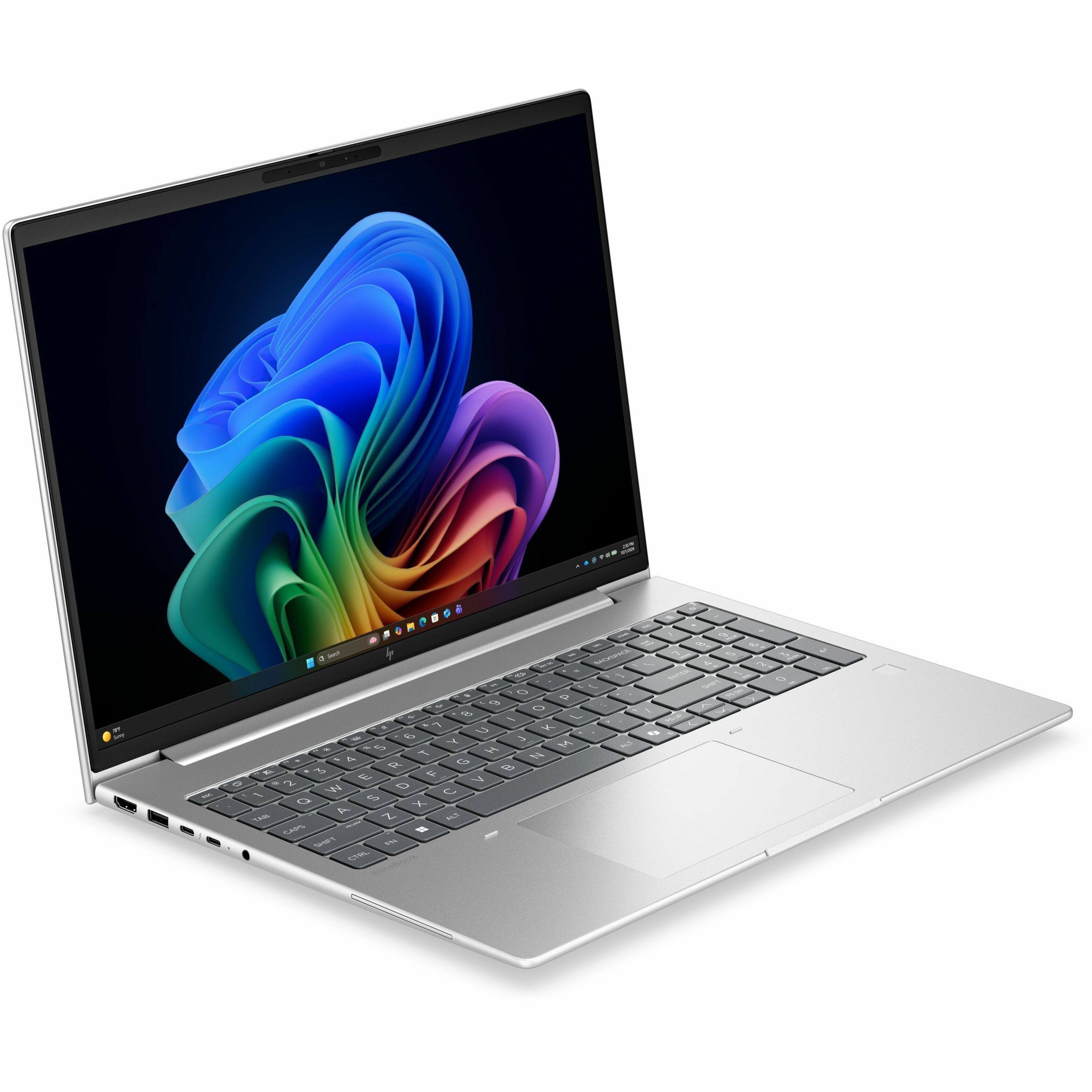 Alt View 16. HP - EliteBook 6 G2i 16" IPS 1920 x 1200 (WUXGA) Laptop - Intel Core Ultra 5 with 16GB Memory - 512 GB SSD - Pike Silver Aluminum, Gray.