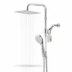 Front. Dazzed Corner - High Pressure 10" Rain Shower & Handheld Combo, 7 Settings - Chrome.