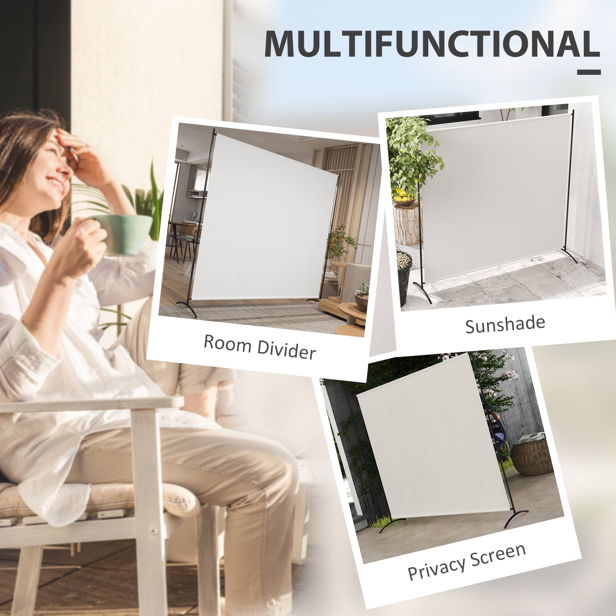 MULTIFUNCTIONAL  
- Room Divider  
- Sunshade  
- Privacy Screen