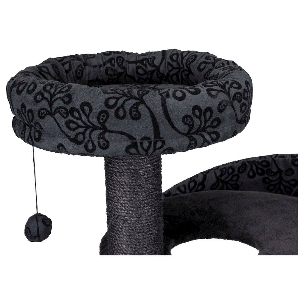 Alt View 1. TRIXIE - Filippo 4-Level 45" Cat Tree, Sisal Scratching Post, Plush Condo-Hammock - Dark Gray.