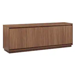 Hudson&Canal - Presque Rectangular TV Stand for TV's up to 75" - Satin Walnut