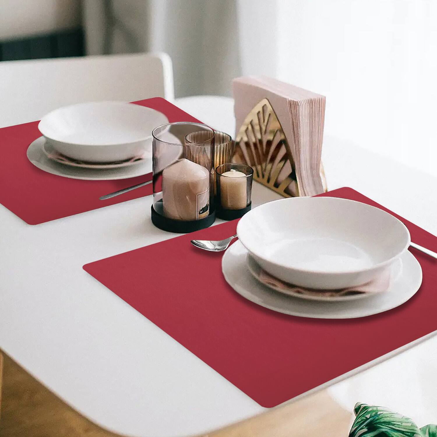 Alt View 2. Frieling - Davanti by  Mattola Placemats Set of 6, Rectangular - Earth Red.