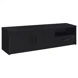 Manhattan Lane - Marge TV Stand Media Console, 2 Doors and Drawer, Wood 70 Inch - Black