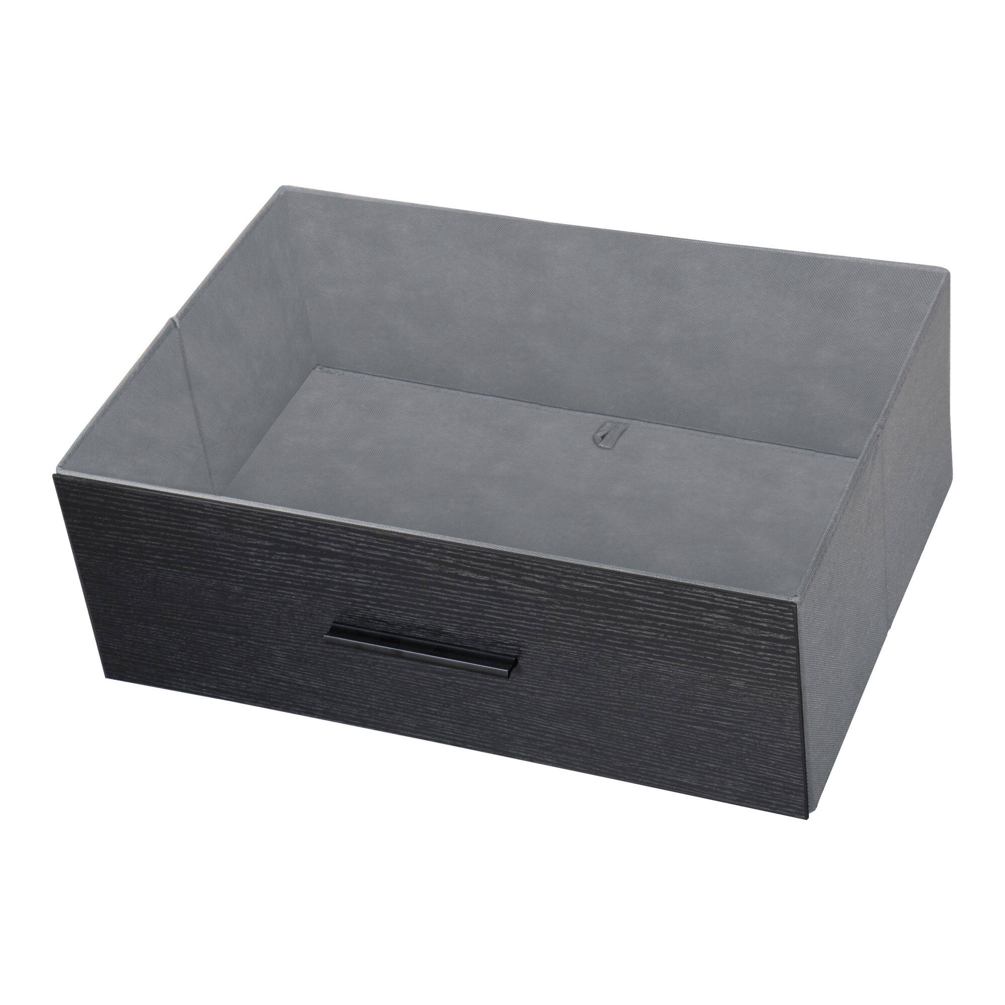 Alt View 5. GOODSILO - Modern 5-Drawer Fabric Dresser with Wooden Top for Bedroom, Living Room, or Office Storage - Black.