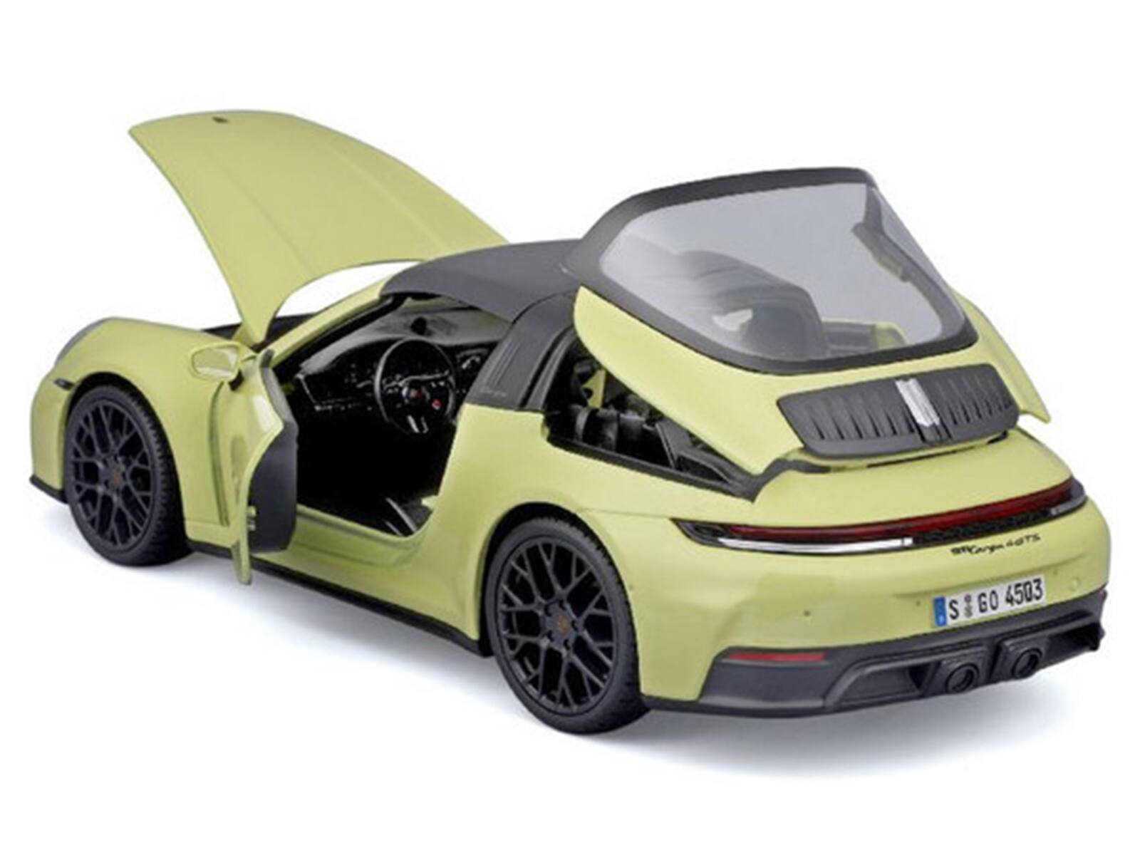Alt View 4. Maisto - Porsche 911 Targa 4 GTS (992.2) Yellow with Black Top "Special Edition" Series 1/18 Diecast Model Car by Maisto.