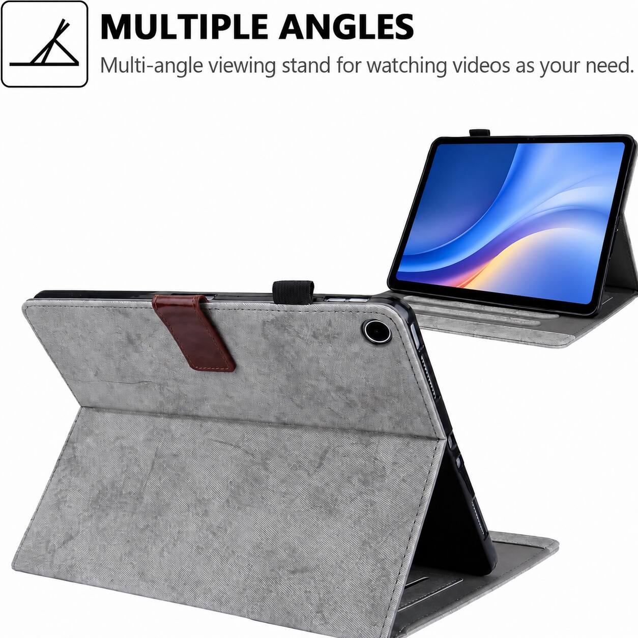 MULTIPLE ANGLES  
Multi-angle viewing stand for watching videos as your need.