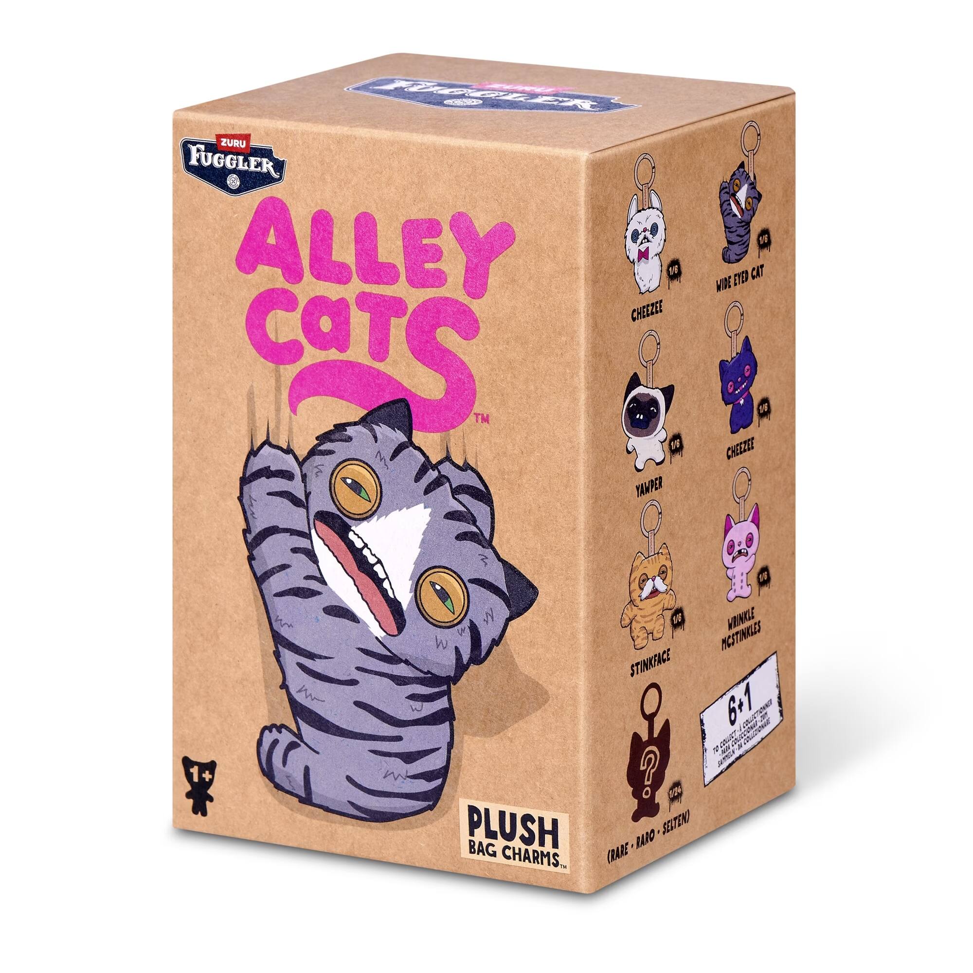 FUGGLER ALLEY CATS TM CHEEZEE CATS YAWPER WINKLED CAT STINKFACE 6+1 PLUSH SOTENO BAG CHARMS