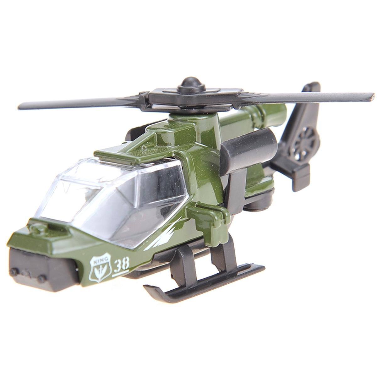 Angle. JuzToys - 6pcs Kids Toys Cars Military Diecast Cars, Tank, Truck, Panzer, Anti-Aircraft Vehicle, and Attack Helicopter - Green.