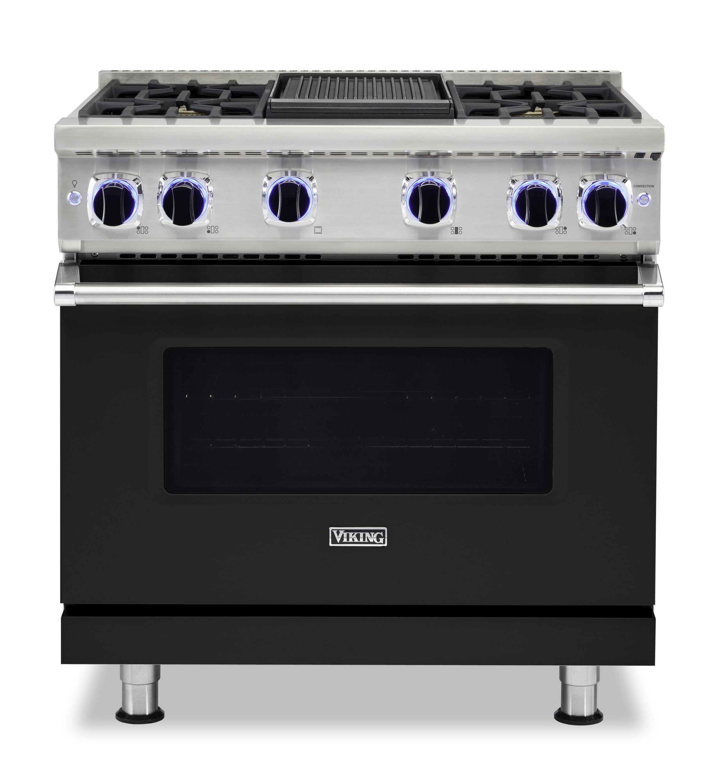 Front. Viking - VGR Freestanding 7 Series Gas 36" Range - Antique Bronze.
