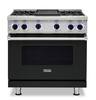 Front. Viking - 36 in. Wide 4 Burner VGR Freestanding 7 Series Gas Range - Antique Bronze.