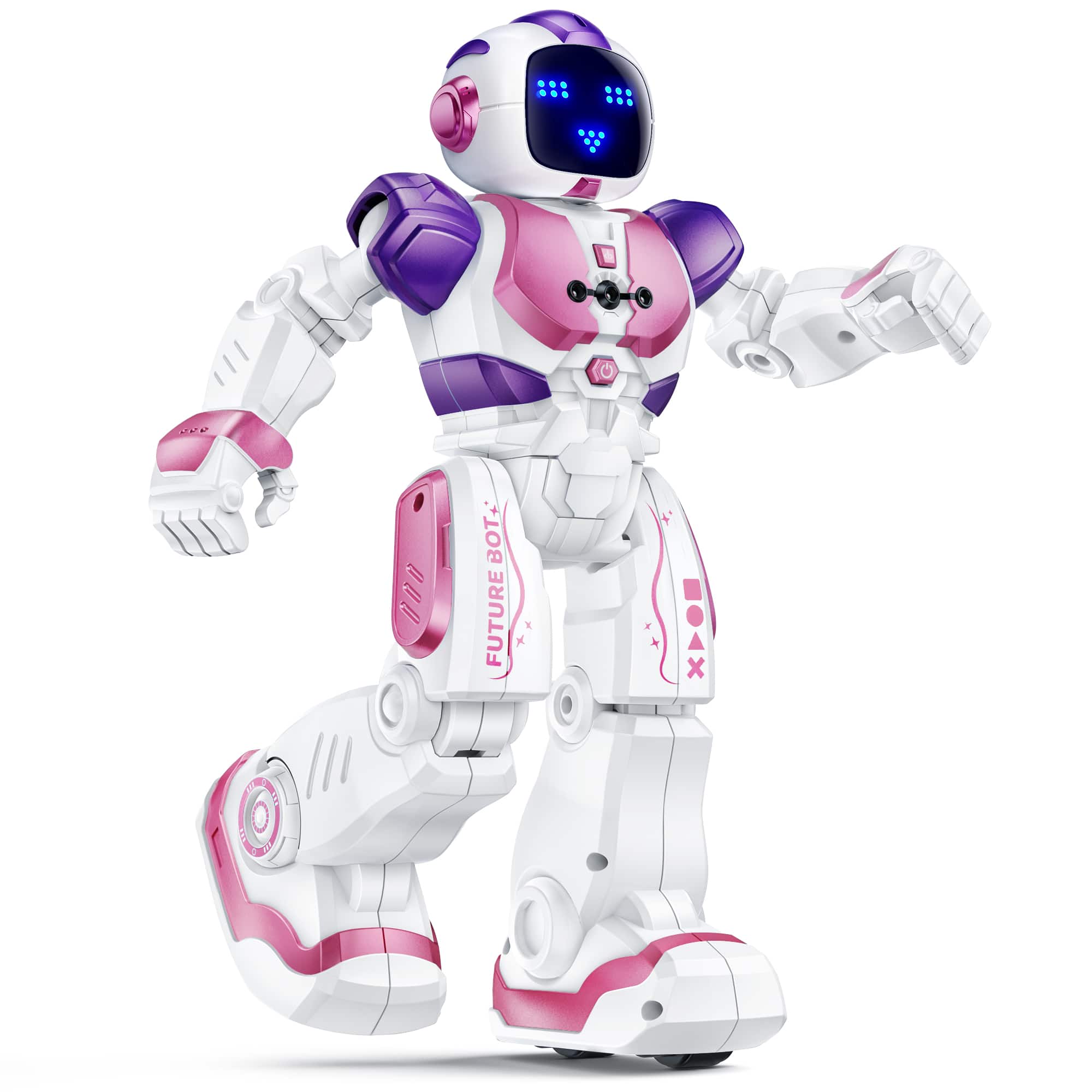 Ruko - 6088 Programmable Robot with Gesture Cotrol, Rechargeable Robots Toys for Boys and Girls, Gift for Kids 3–6 - Updated Pink