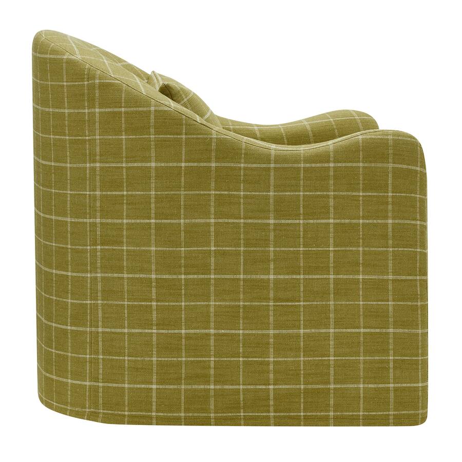 Good Reception Form Bardot Linen Blend Accent Chair by Modway Artichoke Windowpane Check ...