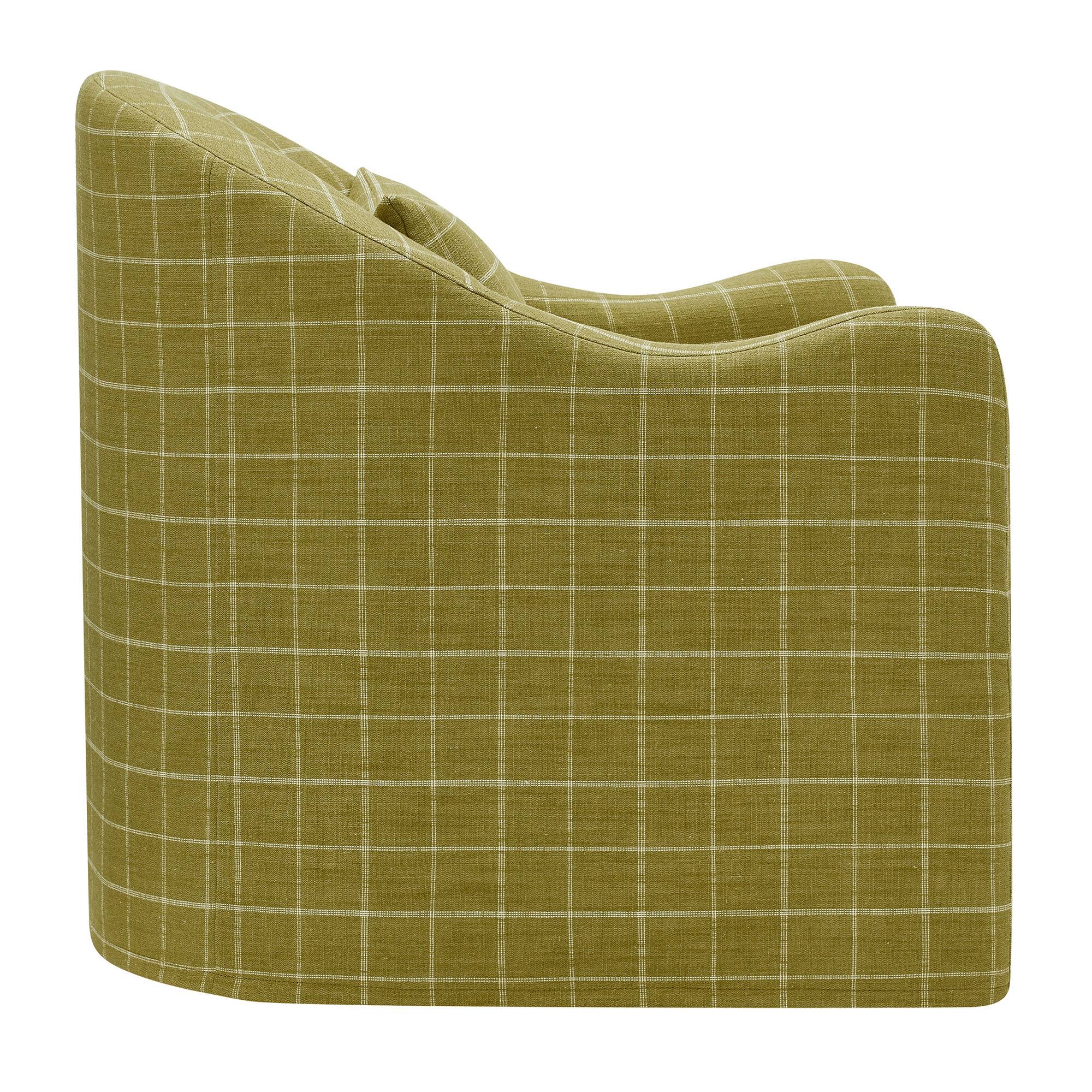 Alt View 2. Modway - Bardot Linen Blend Accent Chair by Modway - Artichoke Windowpane Check.