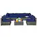 Front. Costway - 7PCS Patio Rattan Furniture Set Sectional Sofa Garden Cushion - Navy.