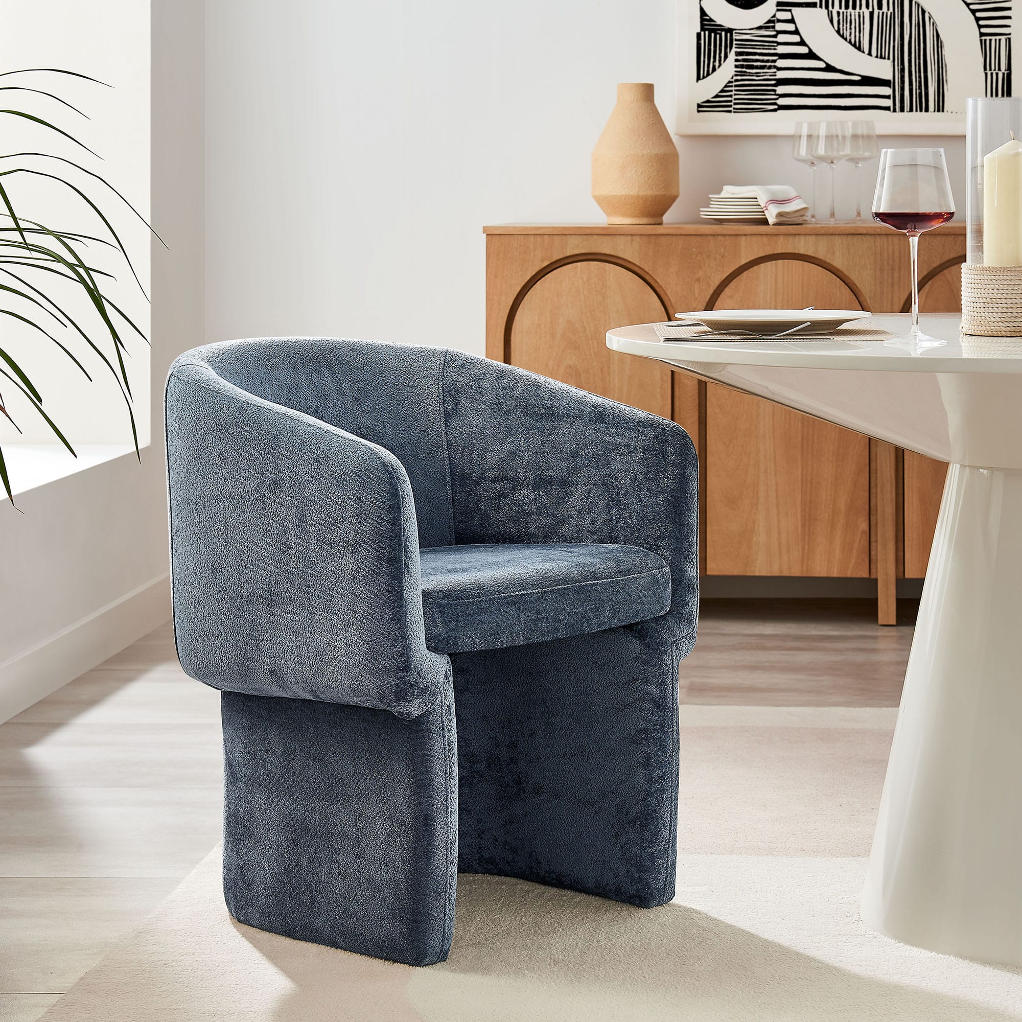 Modway - Verity Barrel Back Dining Armchair - Slate Blue