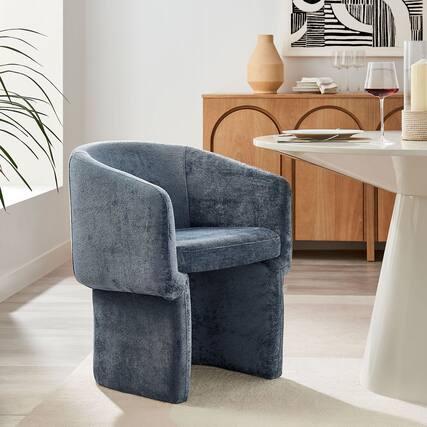Front. Modway - Verity Barrel Back Dining Armchair - Slate Blue.