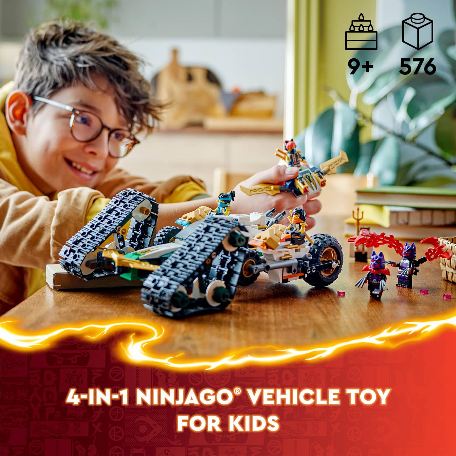 9+ 576 20 AM 4-IN-1 NINJAGO VEHICLE TOY FOR KIDS