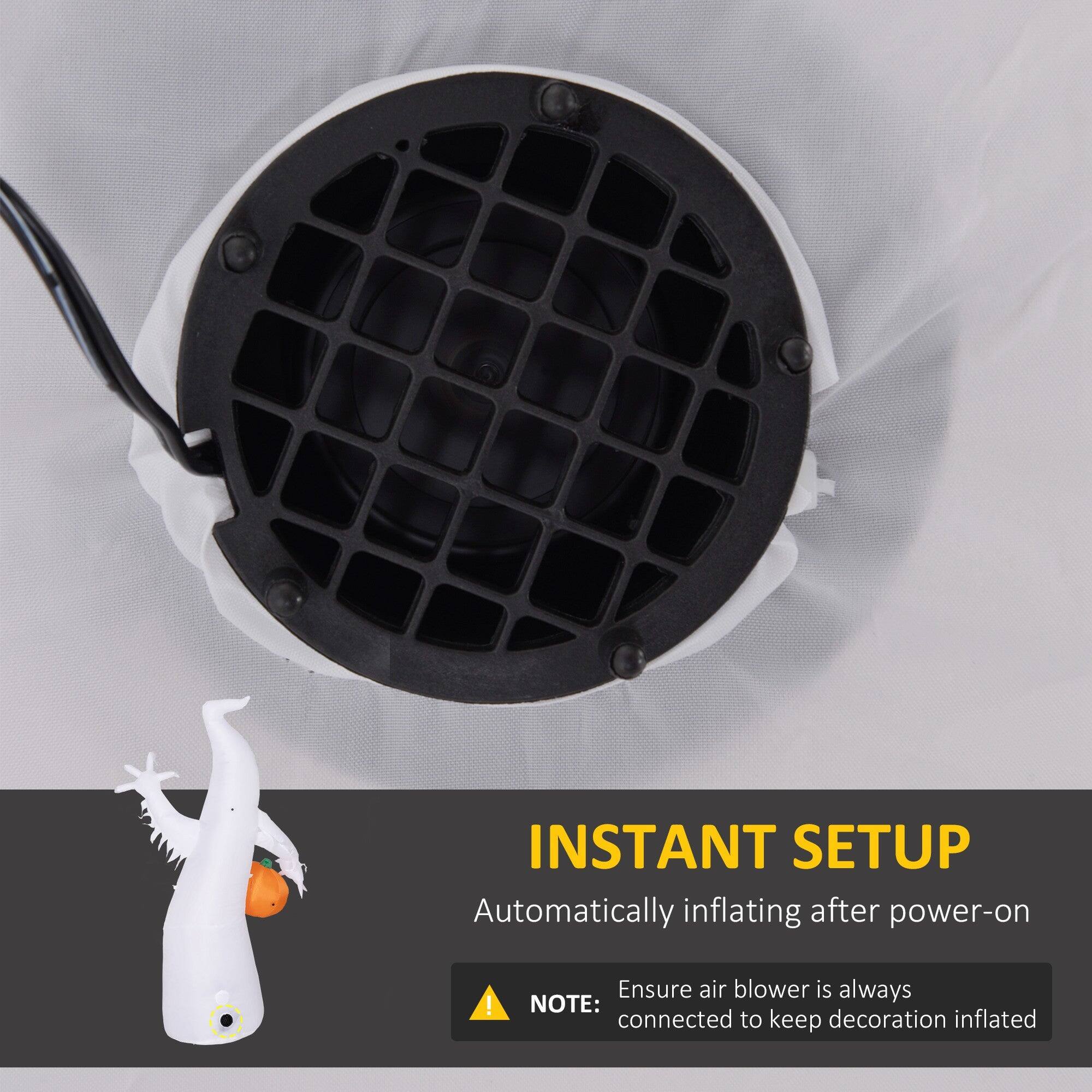 INSTANT SETUP  
Automatically inflating after power-on  

NOTE: Ensure air blower is always connected to keep decoration inflated