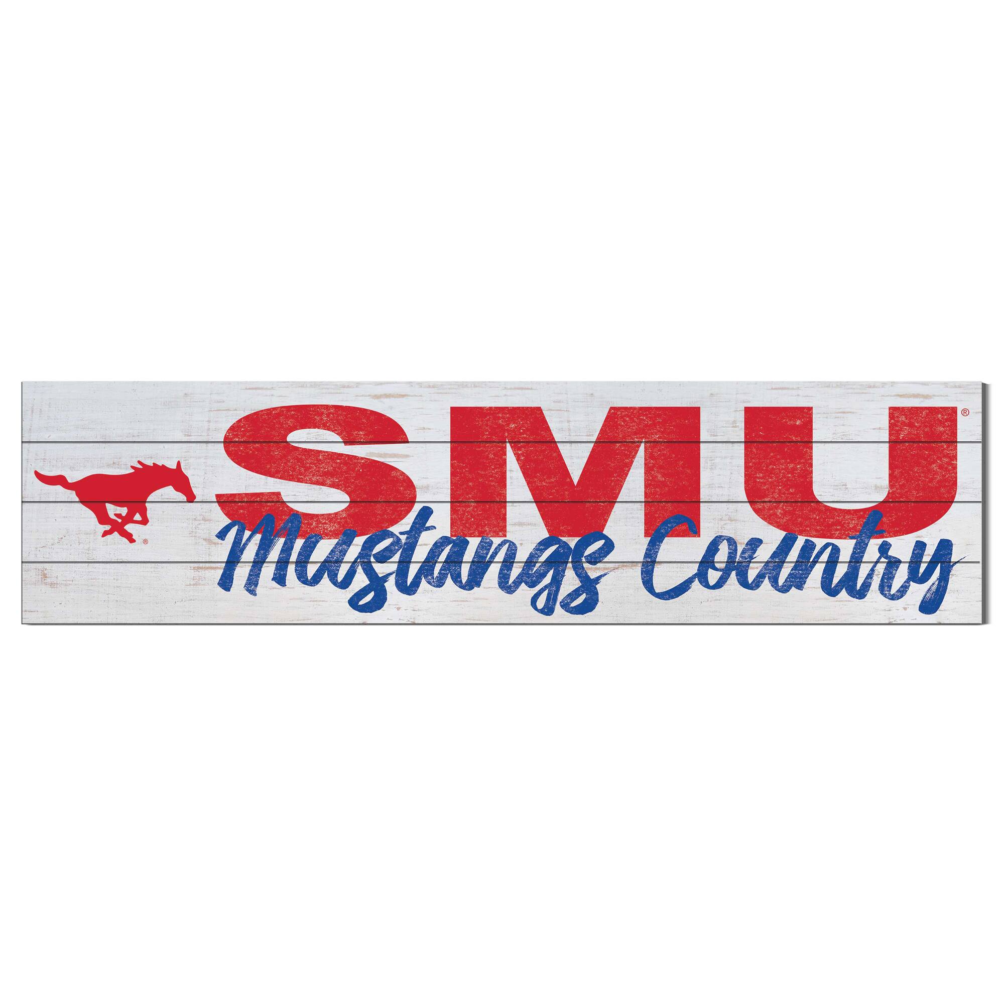 SMU Mustangs 40'' x 10'' Logo Sign