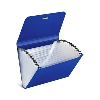 Staples - Moisture Resistant Reinforced Plastic Filing Accordion File, 13-Pocket, Letter Size, (TR52014) - Blue