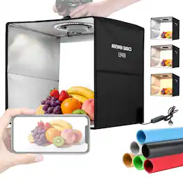 Neewer - Basics 16" Photo Light Box, Bi-Color, 6 Backdrops