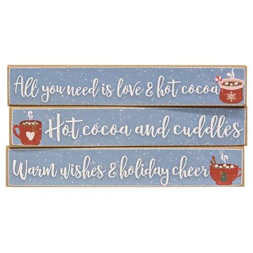 All you need is love & hot cocoa  
Hot cocoa and cuddles  
Warm wishes & holiday cheer