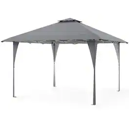 Costway - 13 X 13 FT Pop up Gazebo Outdoor Canopy Tent with Portable Carrying Bag 8 Stakes - Gray