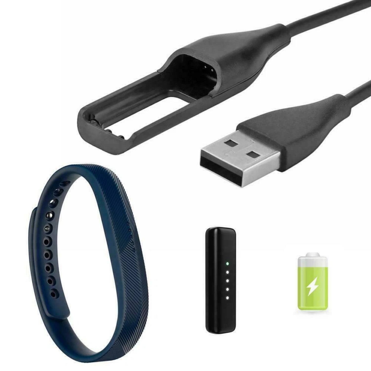 Back. Stock Preferred - USB Charger Cable for Fitbit Flex - Black.