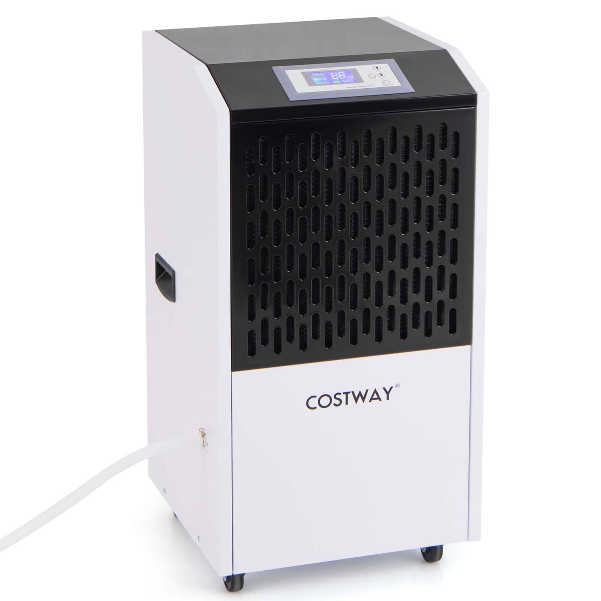 Alt View 1. Costway - Costway 250-Pint Commercial Dehumidifier with Drain Hose 8,500 Sq. ft Coverage Area - White + Black.