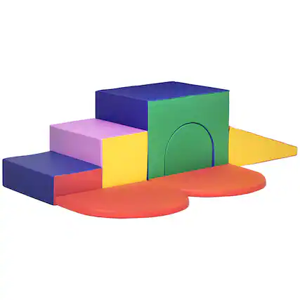 Front. Qaba - 7-Piece Baby Soft Play Equipment, Toddler Crawling Climber, Easy-to-Clean Surface, Climbing Toy.