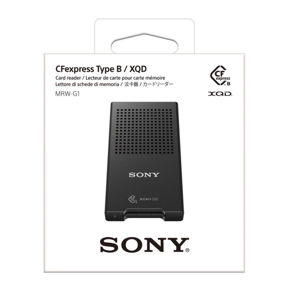 CFexpress Type B / XQD  
Card reader / Lecteur de carte pour carte mémoire / Lettore di schede di memoria / 读卡器 / メモリーカードリーダー  
MRW-G1  

SONY  

CFexpress B  
XQD