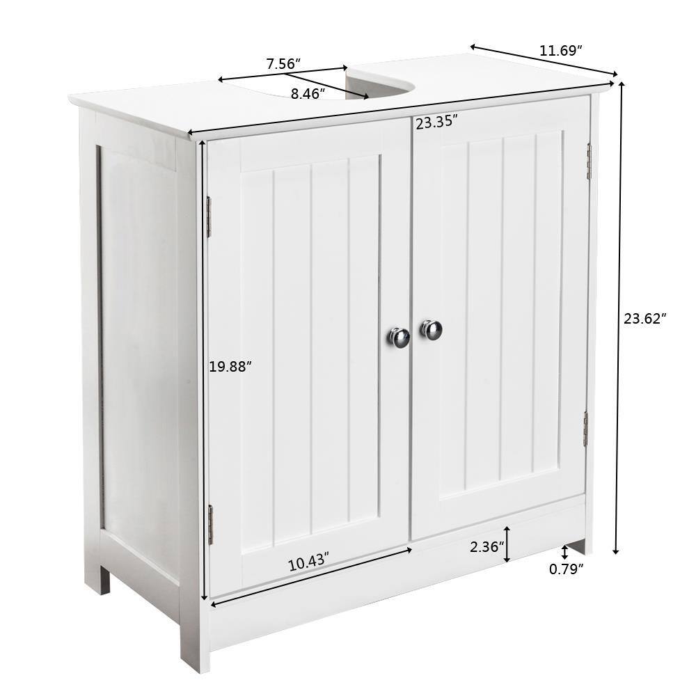 Alt View 2. Winado - Modern Bathroom Under Sink Storage Cabinet with 2 Doors Vanity Sink Furniture - White.