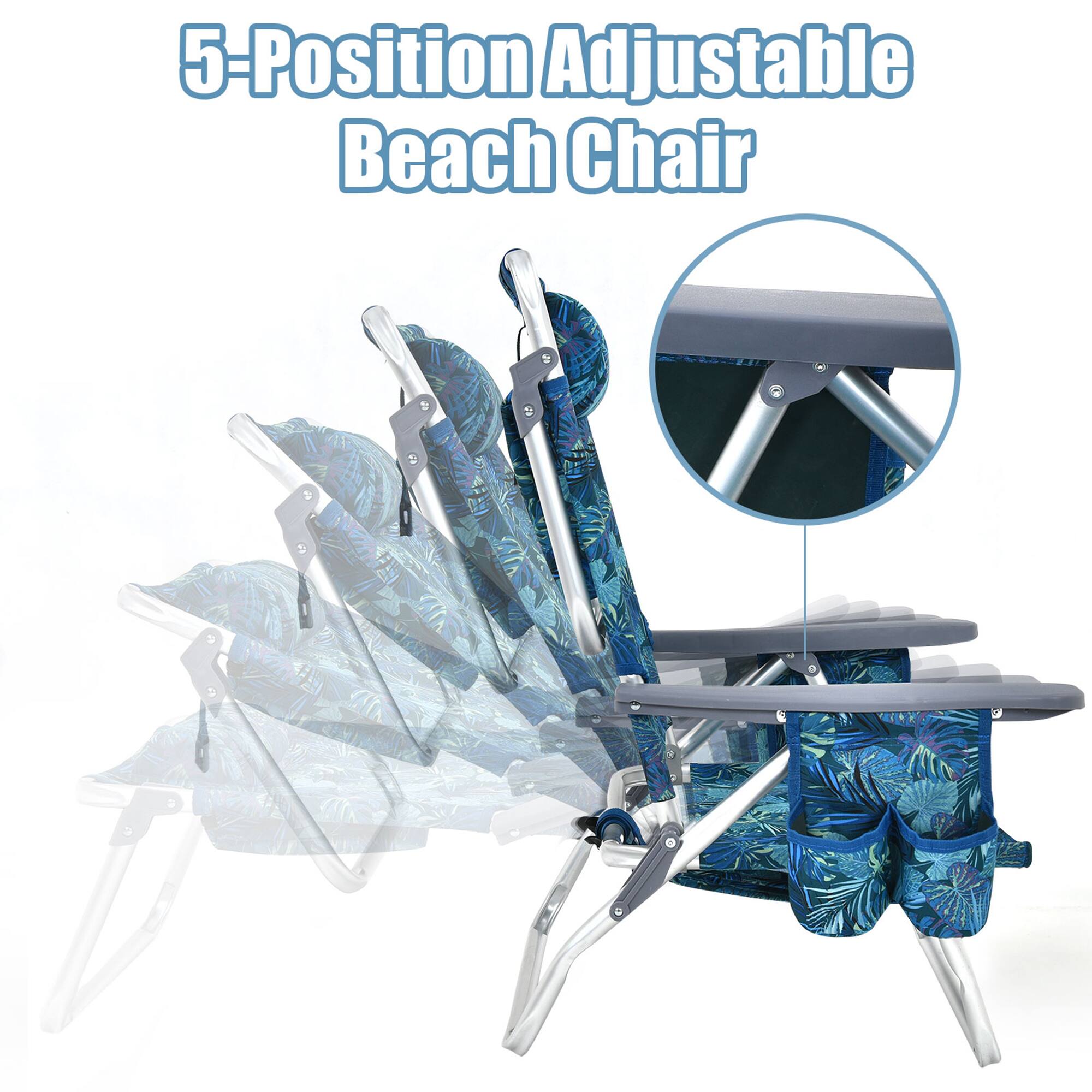 5-Position Adjustable Beach Chair