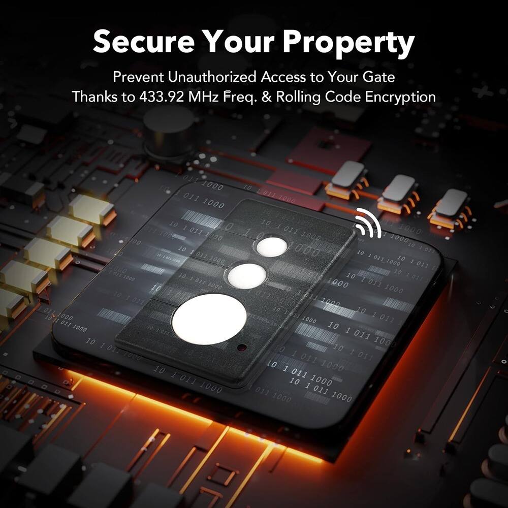 Secure Your Property  
Prevent Unauthorized Access to Your Gate  
Thanks to 433.92 MHz Freq. & Rolling Code Encryption