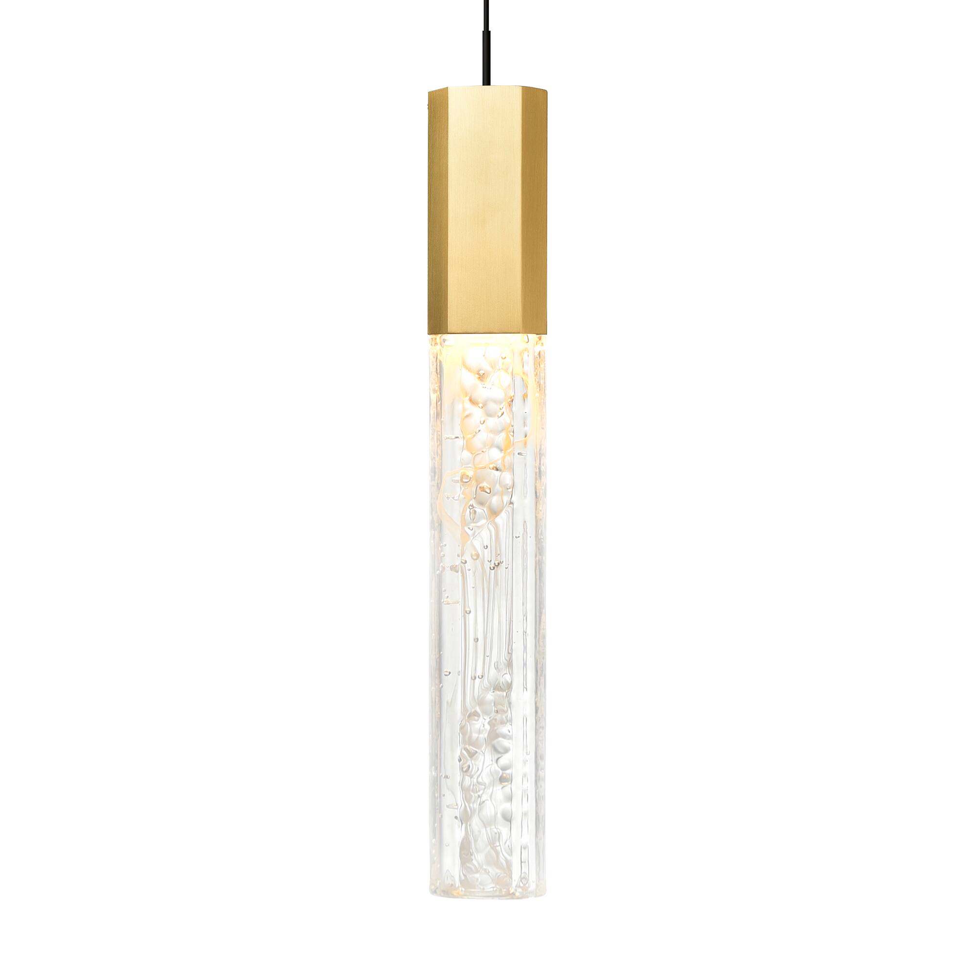 Back. CWI Lighting - Greta Integrated LED Brass Mini Pendant - Brass.