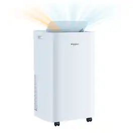 Whirlpool - 700 Sq. Ft 14,000 BTU ASHRAE (10,000 BTU SACC) Portable Air Conditioner with 10,000 BTU Supplemental Heat - White