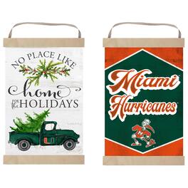 Jardine - Miami Hurricanes 12" x 20" Reversible Banner Sign - White