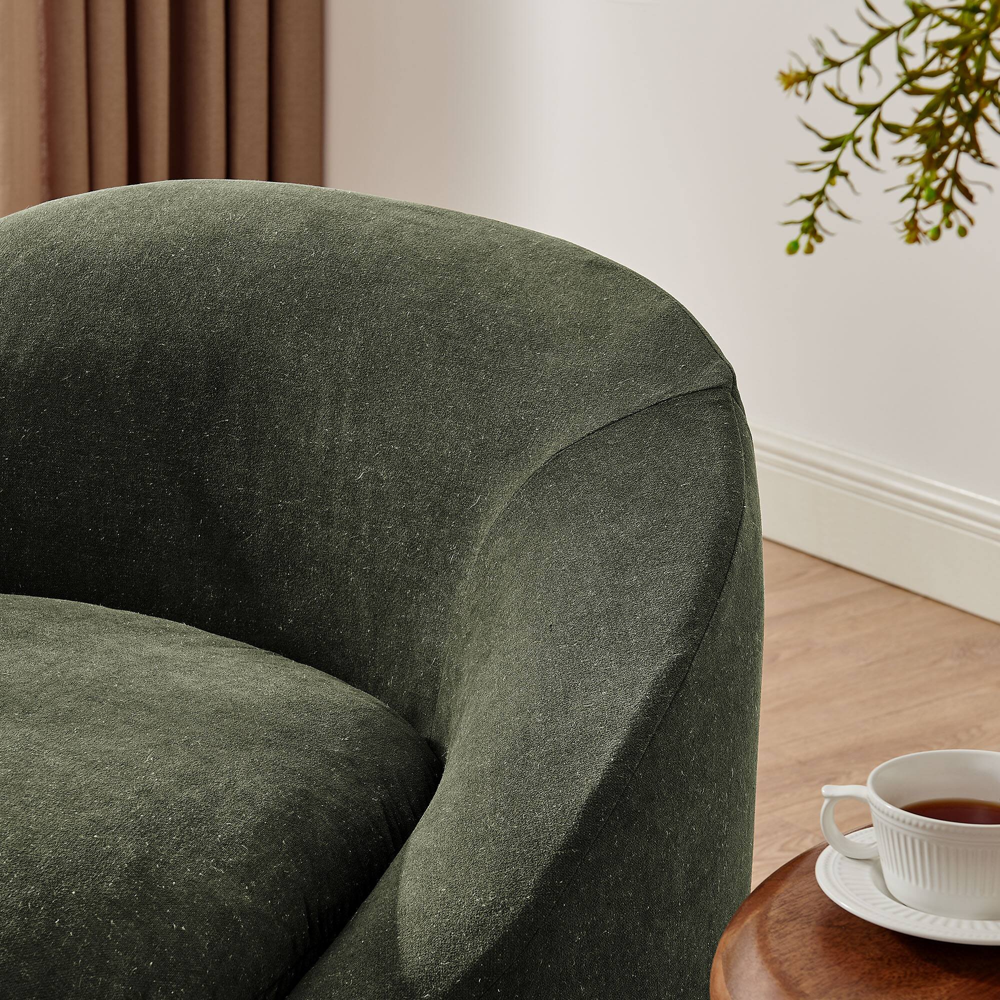 Alt View 1. Modway - Sadie Slipcovered Linen-Blend Round Accent Chair by Modway - Sage.