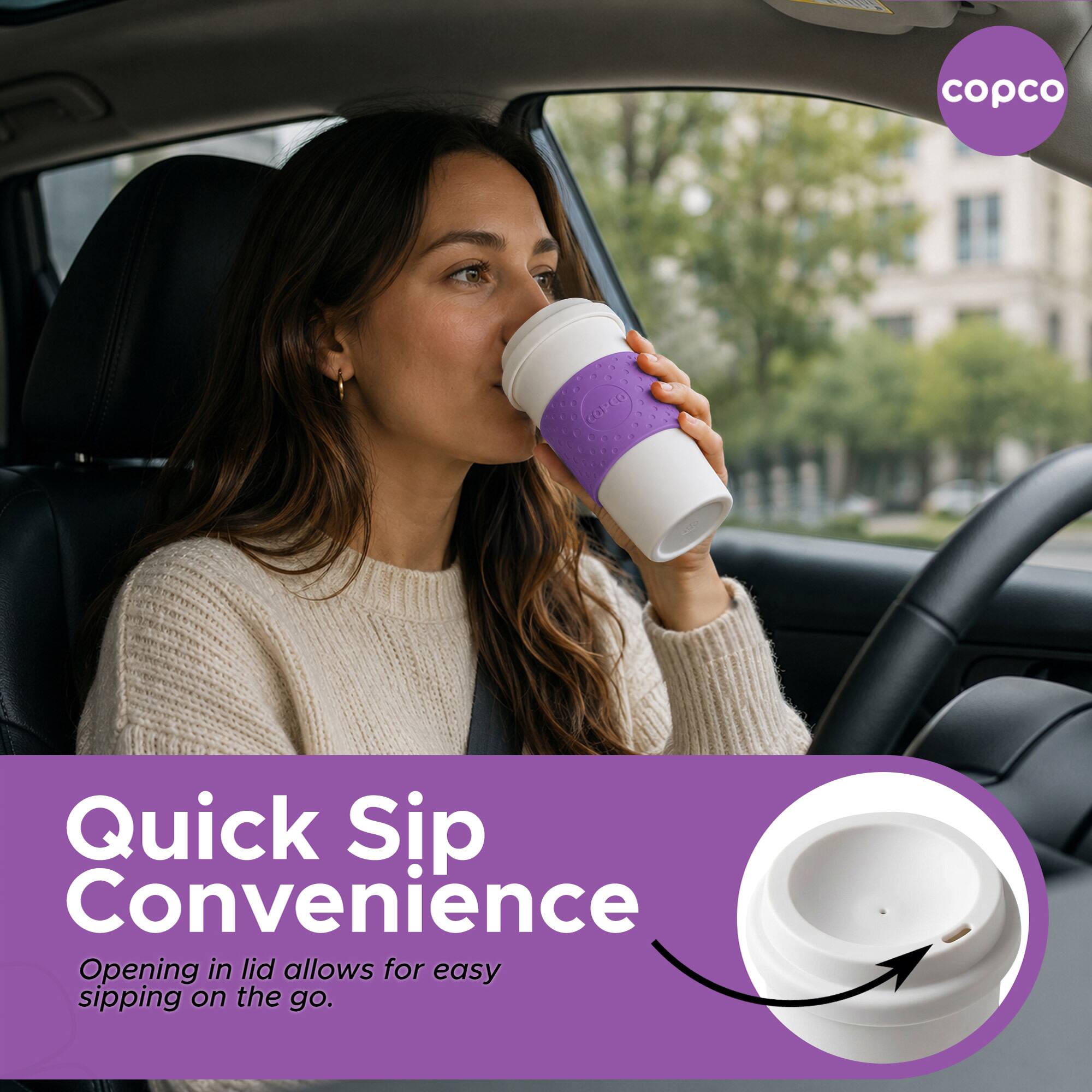 copco COPCO Quick Sip Convenience Opening in lid allows for easy sipping on the go.