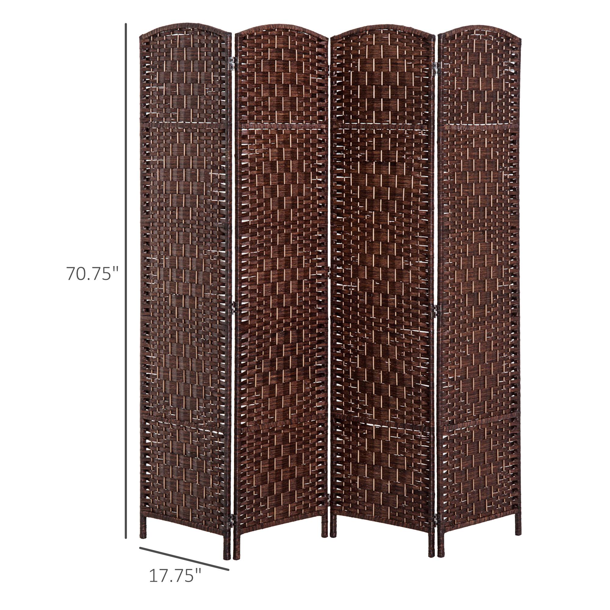 Homcom Divider 4 Panel, 6FT Tall Folding Privacy Screen, Freestanding ...