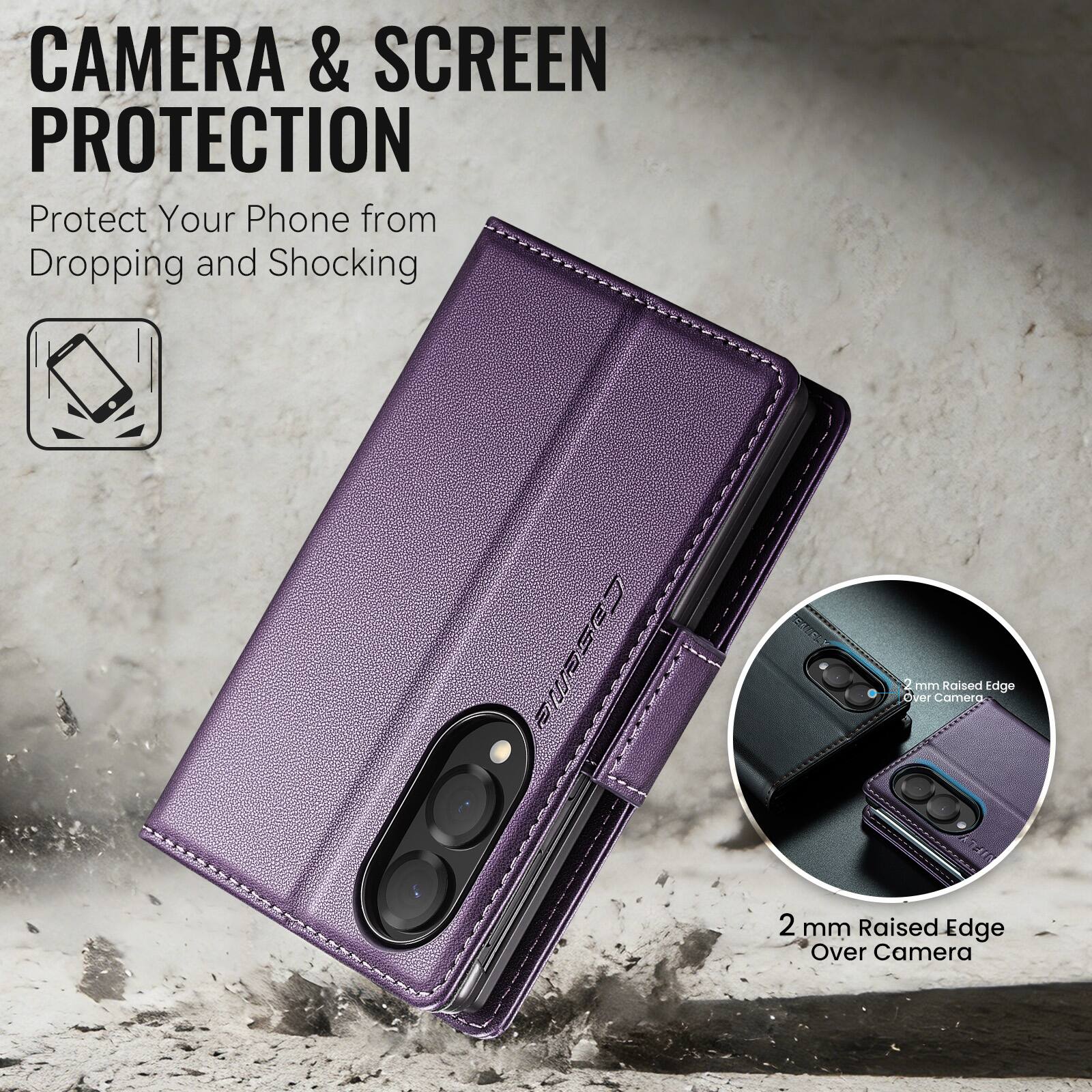 CAMERA & SCREEN PROTECTION  
Protect Your Phone from Dropping and Shocking  
2 mm Raised Edge Over Camera