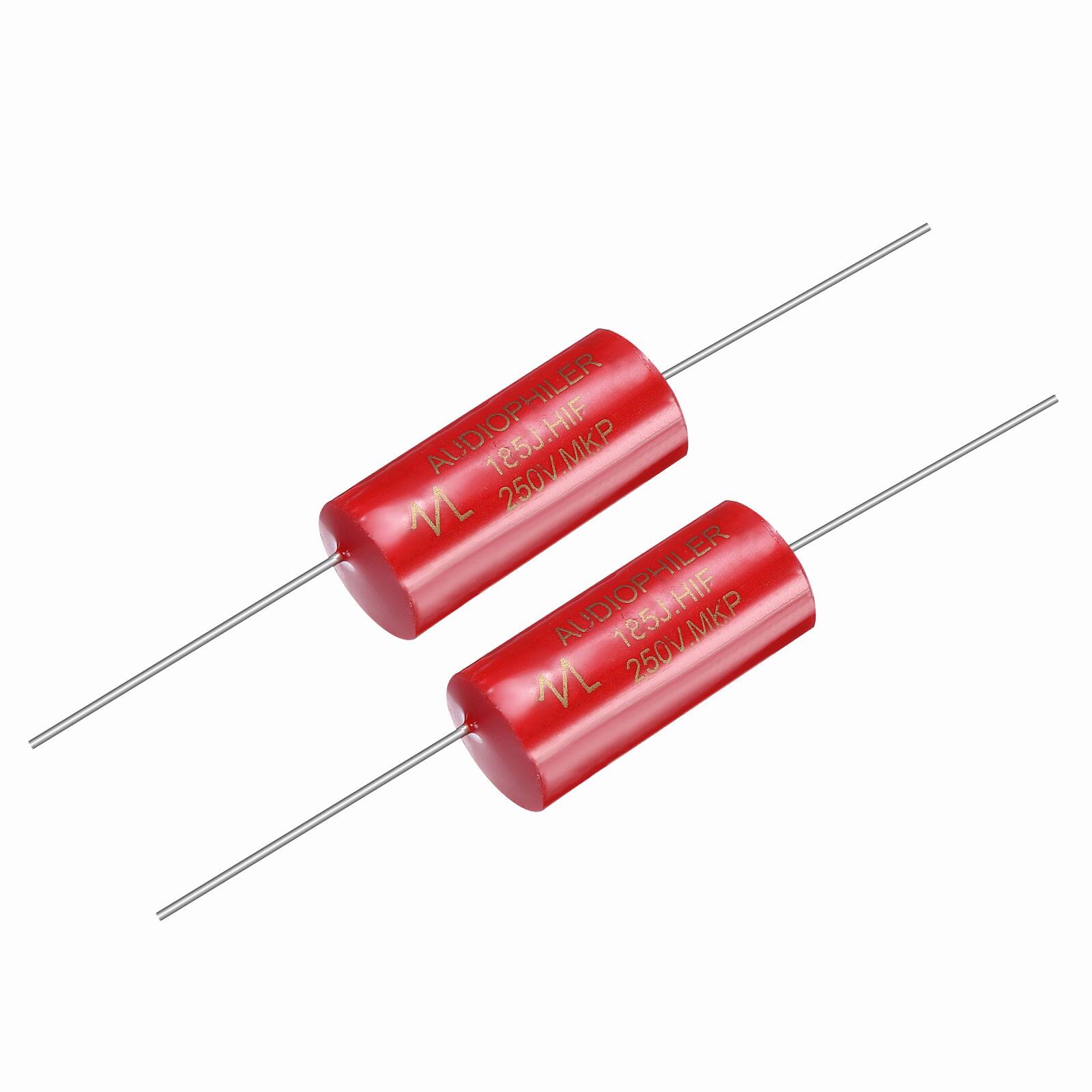 Unique Bargains - 2pcs 1.8uF 250V Axial MKP Film Capacitor for Audio Speaker Crossover Frequency Divider - Red price history on PriceWatchPro