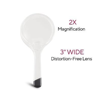 2X Magnification  
3" Wide Distortion-Free Lens