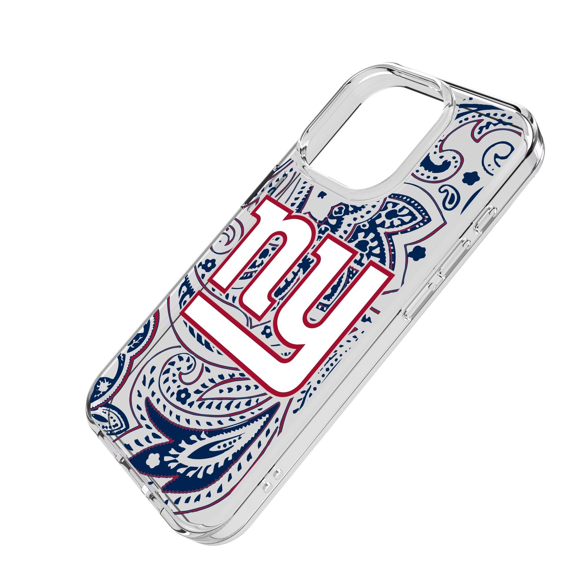 Alt View 1. Keyscaper - New York Giants iPhone Clear Paisley Design Case - 14 Plus - Multicolor.