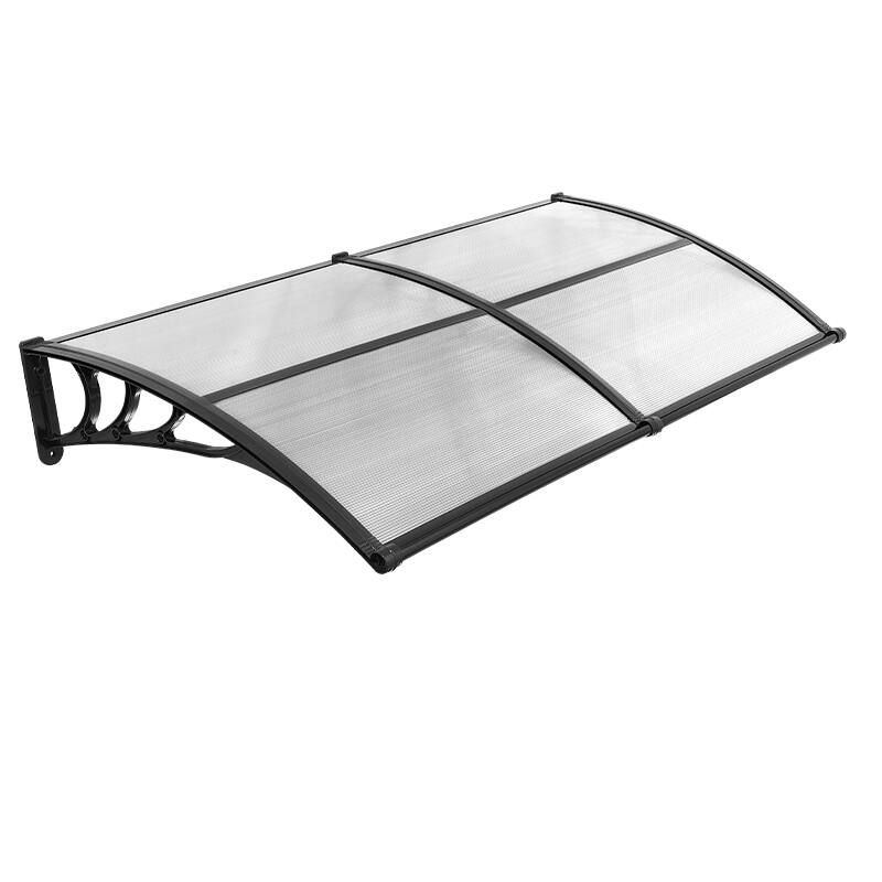 Alt View 5. VEVOR - Awnings for Door Entrance, 38 x 78 in, Exterior Front Door Window Awnings with Drainage & ABS Bracket - Clear.