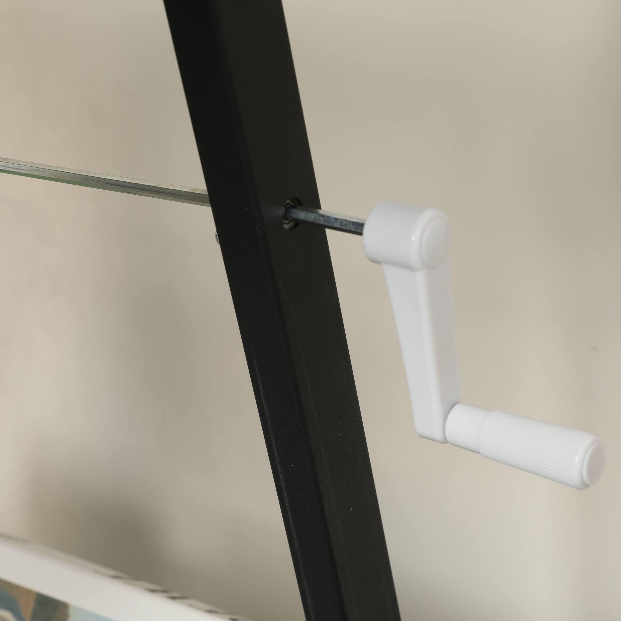 Alt View 2. GOODSILO - Adjustable Tempered Glass Drafting Table with Chair and Storage - Hand Crank Height Adjustment for Art and Office Use - Black.